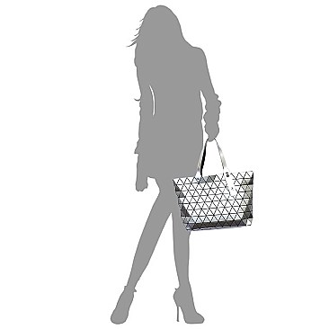 Stylish Geometric Checker Shopper