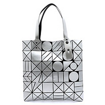 Geometric Checker Flat Tote