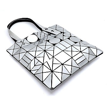 Geometric Checker Flat Tote