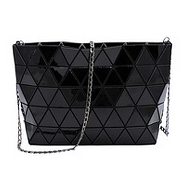 Geometric Checker Crossbody Bag