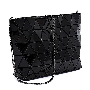 Geometric Checker Crossbody Bag