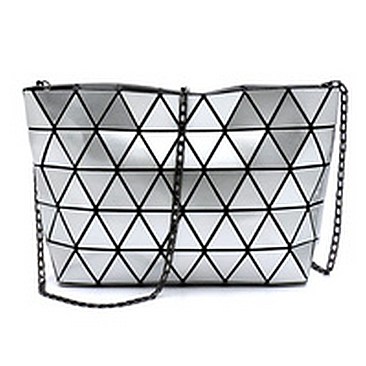 Geometric Checker Crossbody Bag