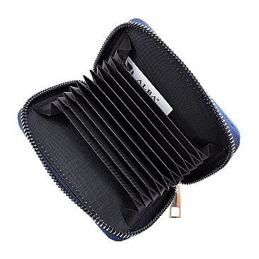 Accordion Saffiano Card Holder Wallet