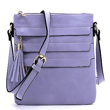 Tassel Accent Multi-Pocket Cross Body Messenger MH-BW2344