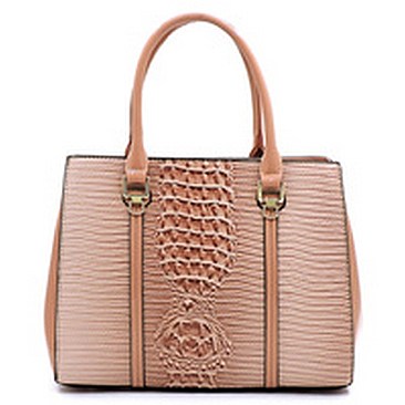 Glossy Crocodile Top Handle Satchel