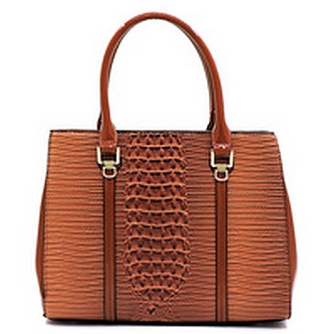 Glossy Crocodile Top Handle Satchel