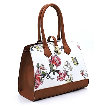 Flower Printed Satchel