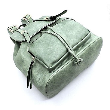 Fashion Belted Flap Backpack