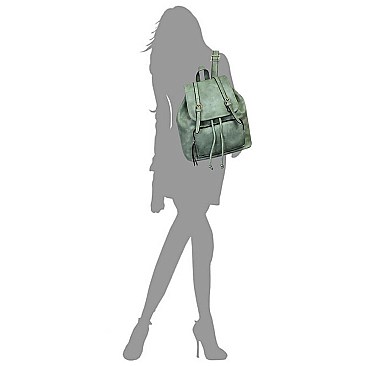 Fashion Belted Flap Backpack