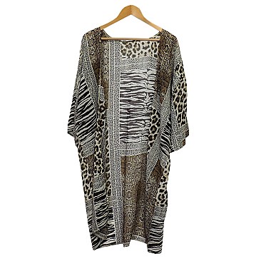 Animal Print Kimono Gown