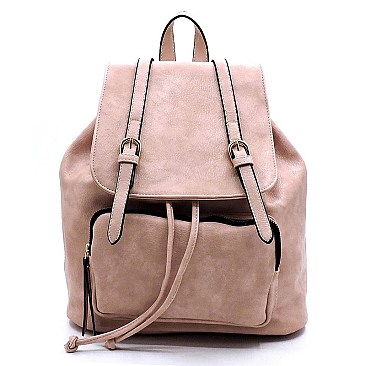 Fashion Belted Flap Backpack