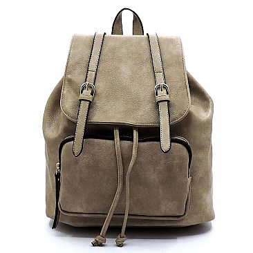 Fashion Belted Flap Backpack