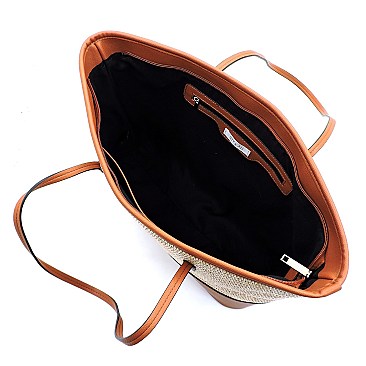 Woven Straw Large Shopper Tote