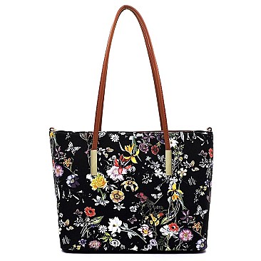 Flower Printed 3-in-1 Shopper Set