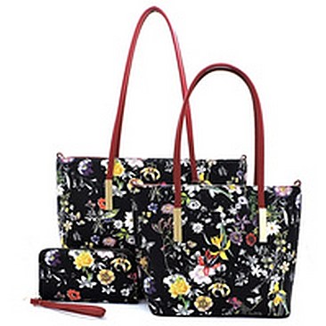 Flower Printed 3-in-1 Shopper Set