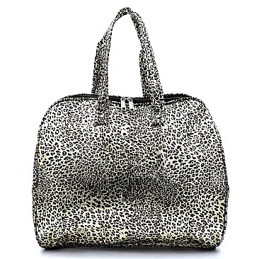 Sequin Leopard Print Carry On Duffle Bag