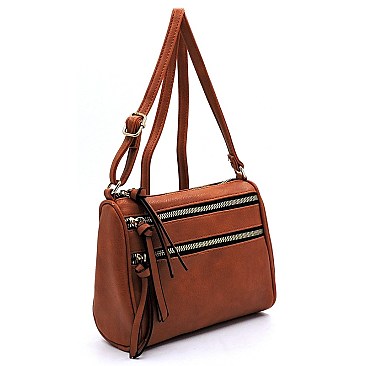 Multi Zip Pocket Crossbody Bag