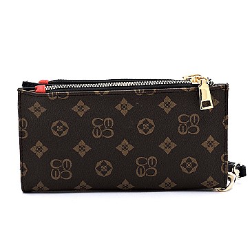 Monogram Leopard Zebra Bifold Envelope Wallet Wristlet