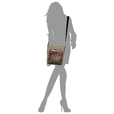 Colorblock Leopard Zebra Crossbody Bag
