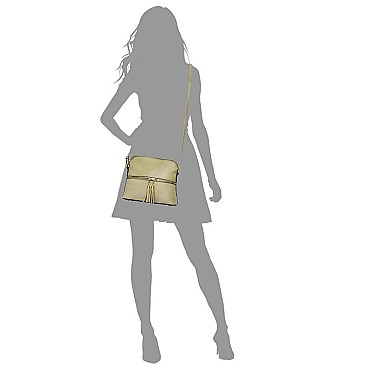 Fashion Tassel Zip Dome Crossbody Bag Satchel