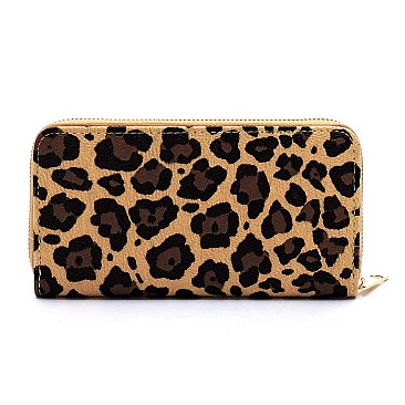 Side Pocket Leopard Print Hobo Wallet SET