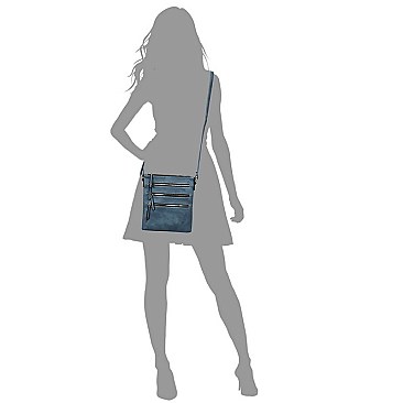Fashion Multi Zip Pocket Crossbody Bag