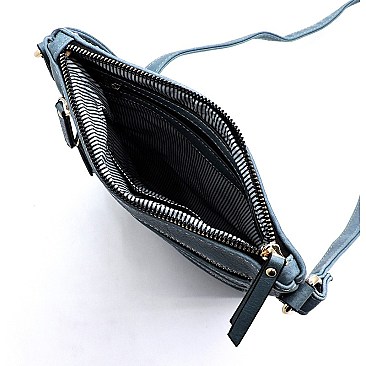 Fashion Multi Zip Pocket Crossbody Bag