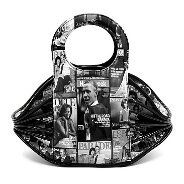 Magazine Cover Collage Accordion Satchel