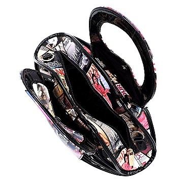 Magazine Cover Collage Accordion Satchel