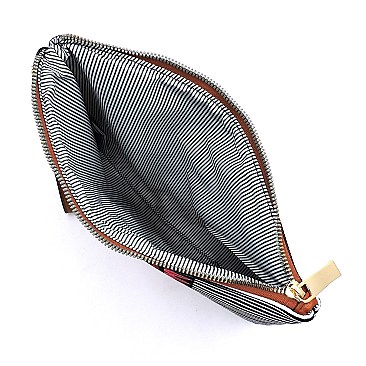 3 in 1 Aztec & Stripe Print Oversized Tote Clutch Wallet SET