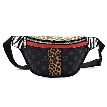 Monogram Leopard Zebra Fanny Pack Waist Bag