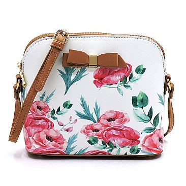Fashion Bow Flower Dome Crossbody Bag