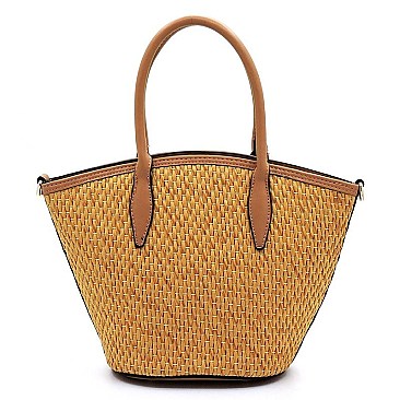 Straw Tote Satchel