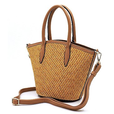 Straw Tote Satchel