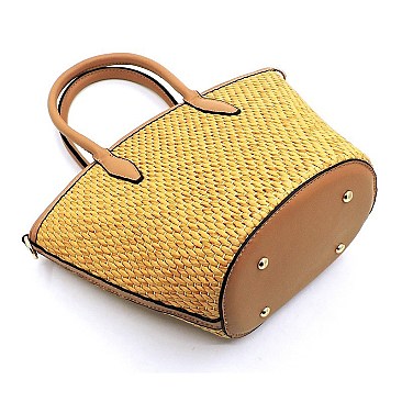 Straw Tote Satchel