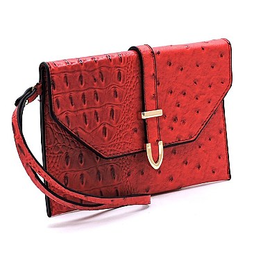 Ostrich Croc 2-in-1 Satchel