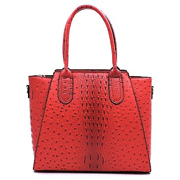 Ostrich Croc 2-in-1 Satchel