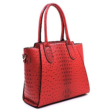 Ostrich Croc 2-in-1 Satchel