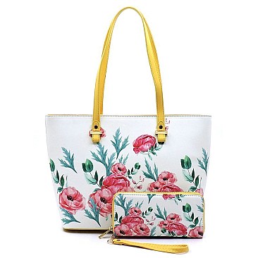 Flower Printed 2-in-1 Shopper
