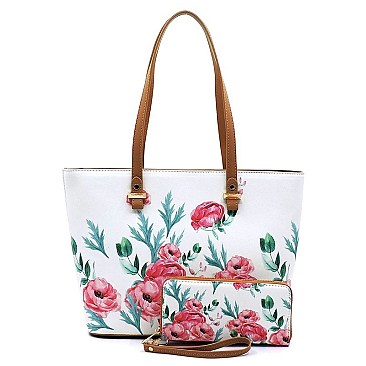 Flower Printed 2-in-1 Shopper