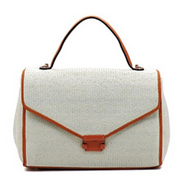 Straw Neon Trimmed Satchel