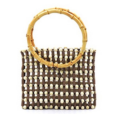 Bamboo Top Handle Beaded Tote