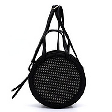 Straw Round 2-way Crossbody Bag