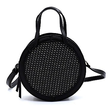 Straw Round 2-way Crossbody Bag