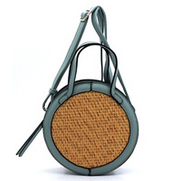 Straw Round 2-way Crossbody Bag