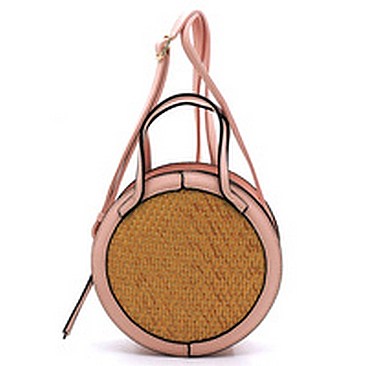 Straw Round 2-way Crossbody Bag