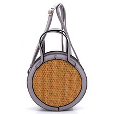 Straw Round 2-way Crossbody Bag