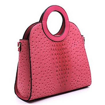 Ostrich Croc Round Top Handle