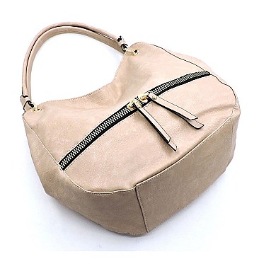 Front Zipper Satchel