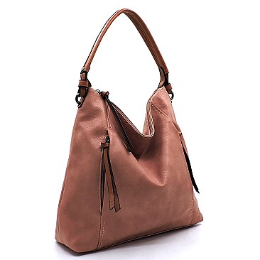 Front Zip Pocket Shoulder Bag Hobo